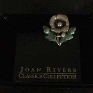 Joan Rivers Pin with Pearl Accent